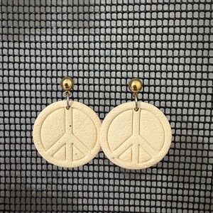 Peace Sign Polymer Clay Earrings